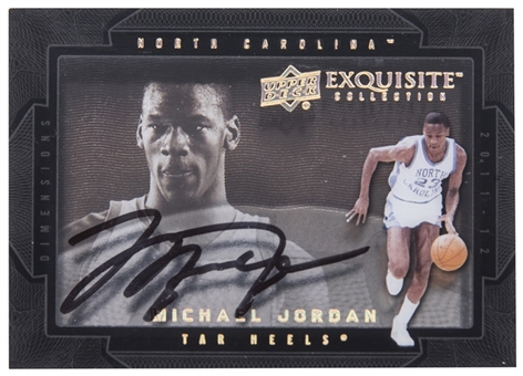 2011/12 Upper Deck "Exquisite Collection" #D-JR Michael Jordan Signed Shadowbox Card